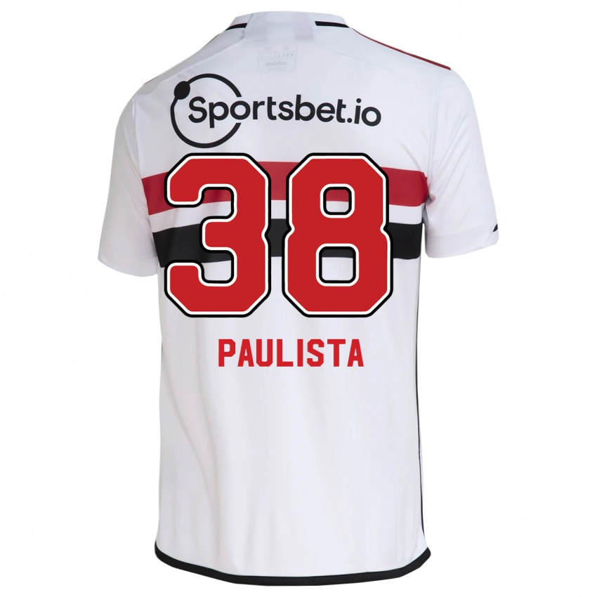 Mujer Camiseta Caio Paulista #38 Blanco 1ª Equipación 2023/24 La Camisa Argentina