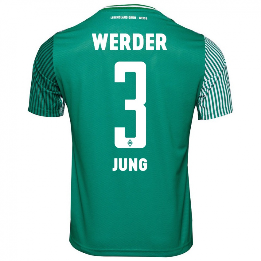 Mujer Camiseta Anthony Jung #3 Verde 1ª Equipación 2023/24 La Camisa Argentina