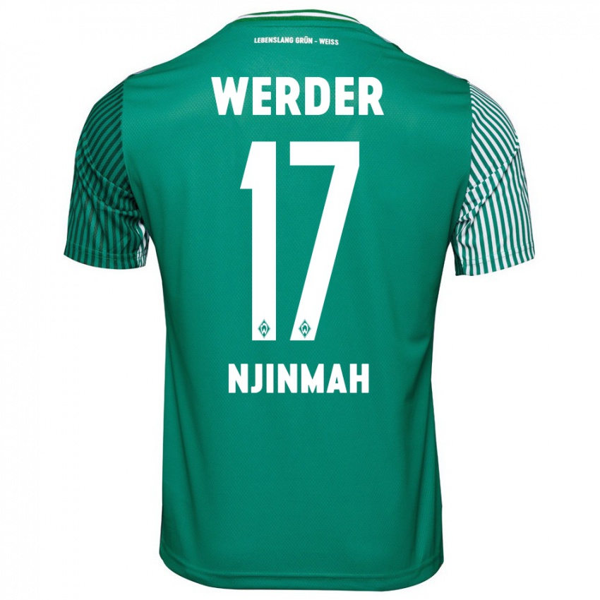 Mujer Camiseta Justin Njinmah #17 Verde 1ª Equipación 2023/24 La Camisa Argentina