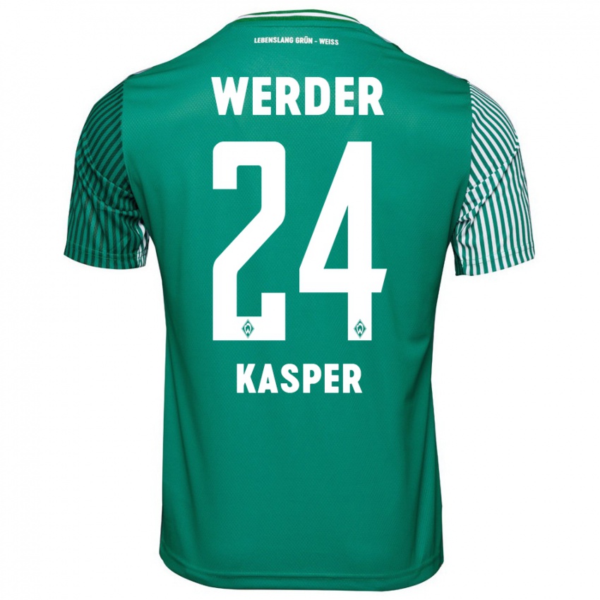 Mujer Camiseta Dominik Kasper #24 Verde 1ª Equipación 2023/24 La Camisa Argentina