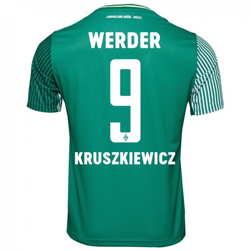 Mujer Camiseta Jakub Kruszkiewicz #9 Verde 1ª Equipación 2023/24 La Camisa Argentina