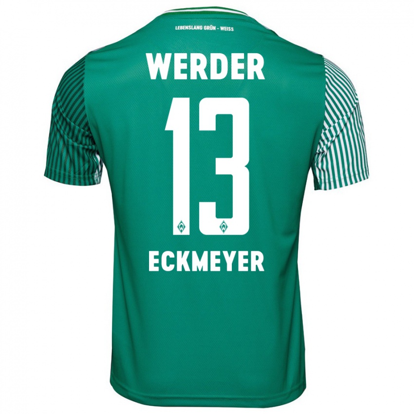 Mujer Camiseta Tjark Eckmeyer #13 Verde 1ª Equipación 2023/24 La Camisa Argentina