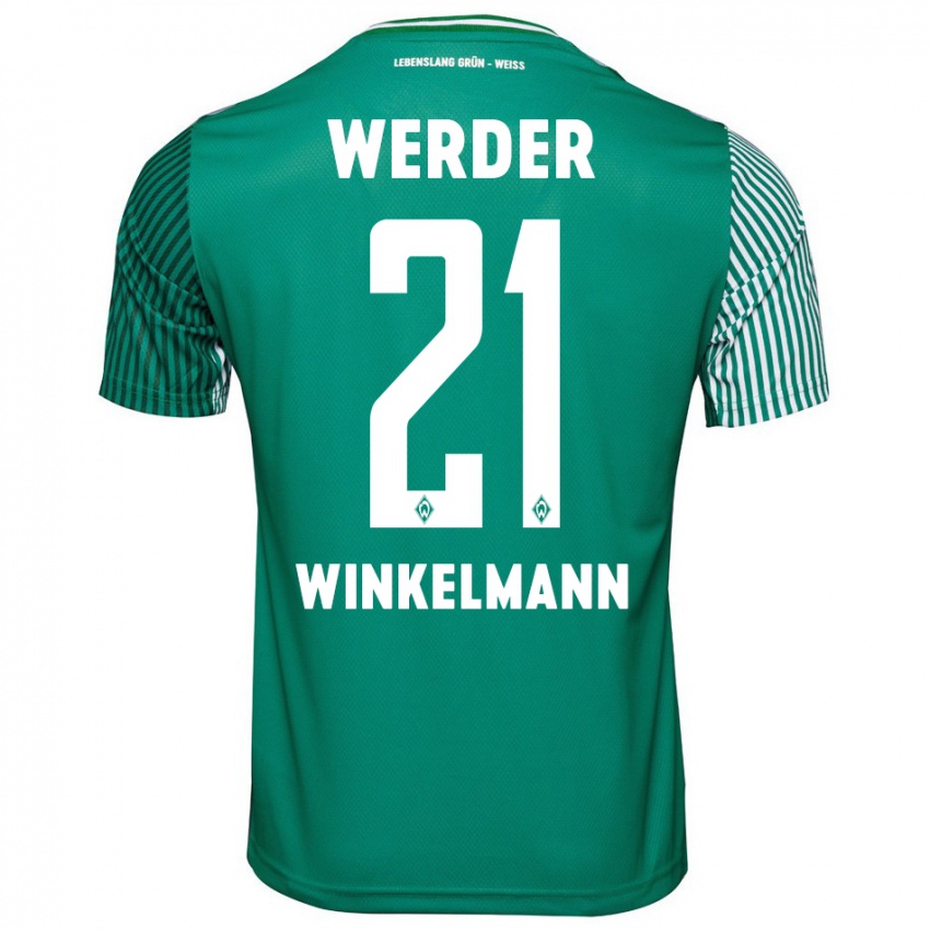 Mujer Camiseta Till Winkelmann #21 Verde 1ª Equipación 2023/24 La Camisa Argentina