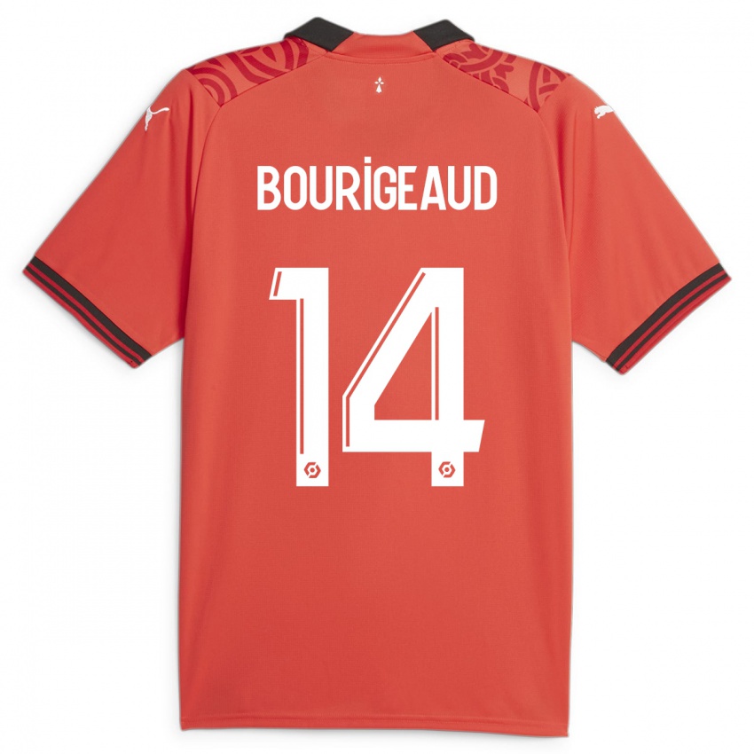 Mujer Camiseta Benjamin Bourigeaud #14 Rojo 1ª Equipación 2023/24 La Camisa Argentina