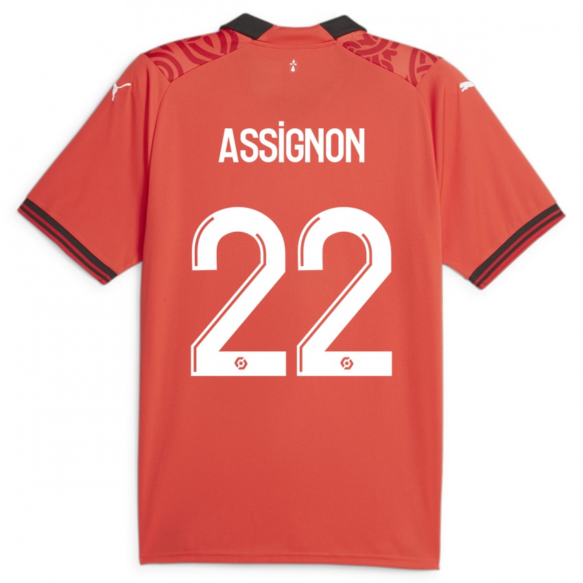 Mujer Camiseta Lorenz Assignon #22 Rojo 1ª Equipación 2023/24 La Camisa Argentina
