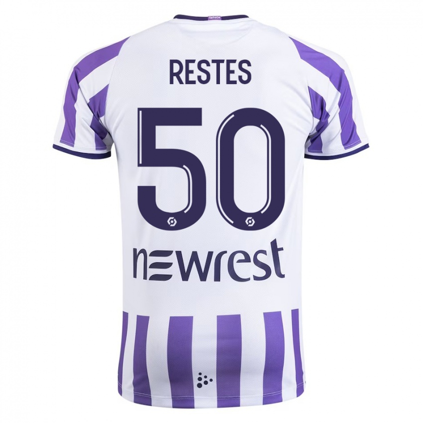 Mujer Camiseta Guillaume Restes #50 Blanco 1ª Equipación 2023/24 La Camisa Argentina