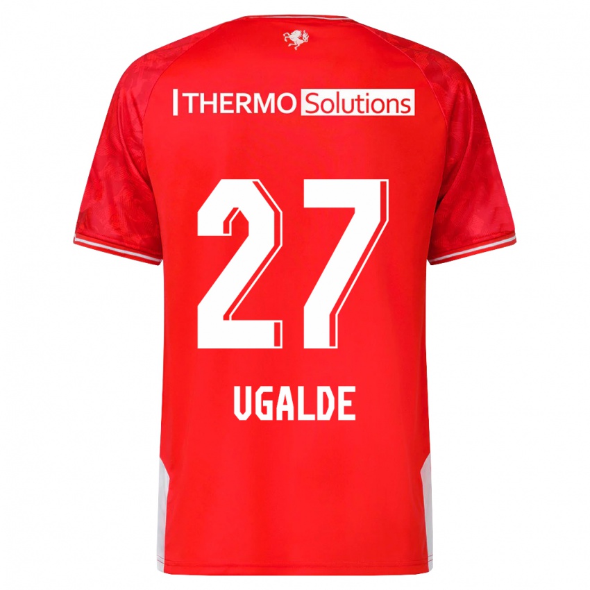 Mujer Camiseta Manfred Ugalde #27 Rojo 1ª Equipación 2023/24 La Camisa Argentina