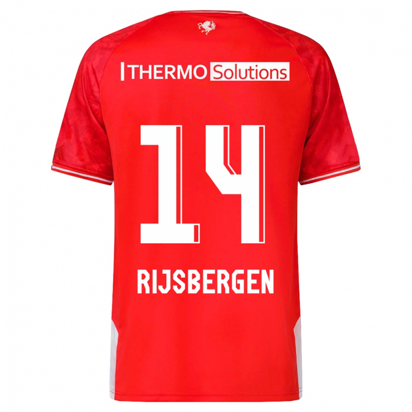 Mujer Camiseta Liz Rijsbergen #14 Rojo 1ª Equipación 2023/24 La Camisa Argentina