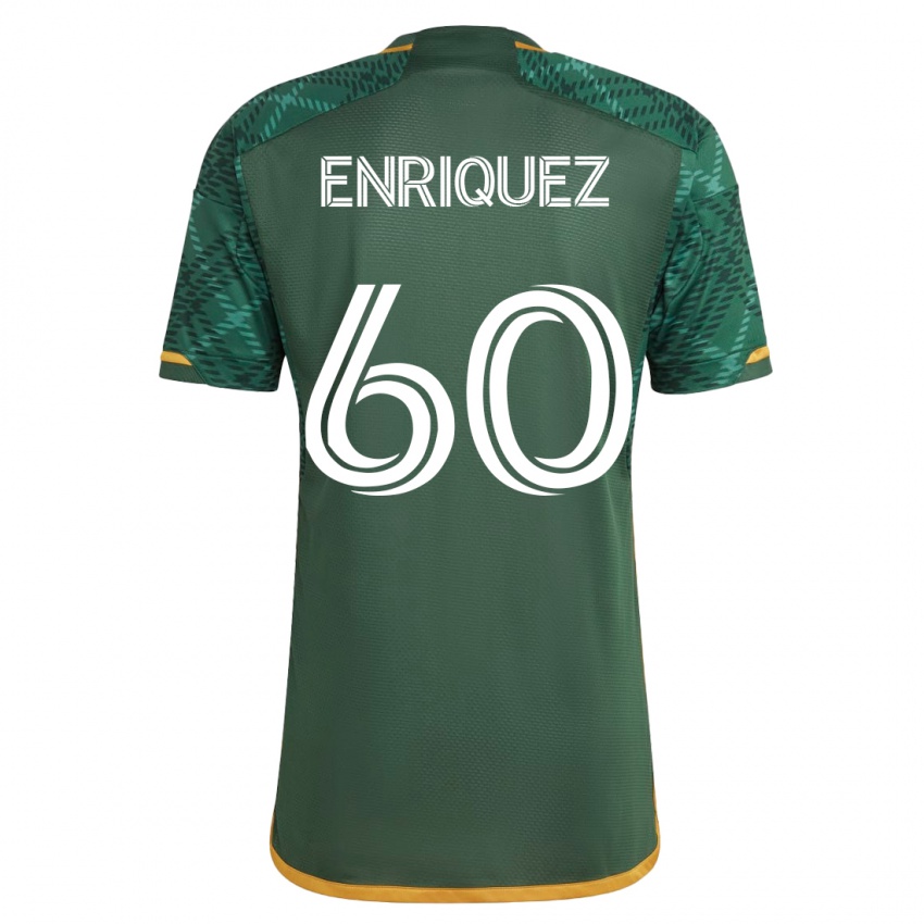 Mujer Camiseta Victor Enriquez #60 Verde 1ª Equipación 2023/24 La Camisa Argentina