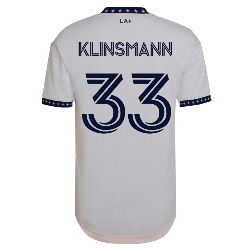 Mujer Camiseta Jonathan Klinsmann #33 Blanco 1ª Equipación 2023/24 La Camisa Argentina