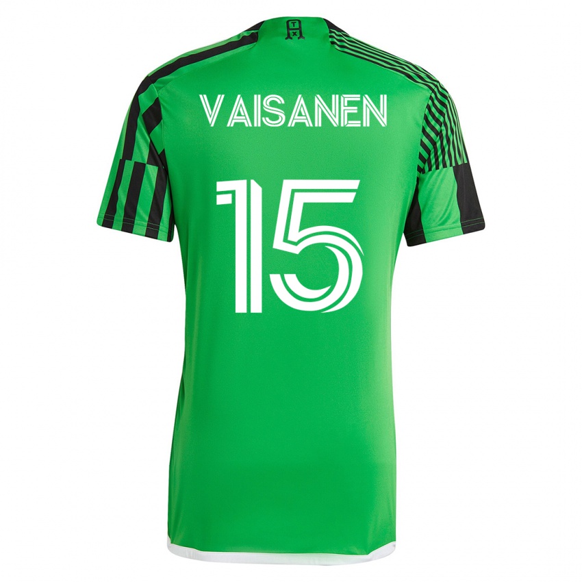 Mujer Camiseta Leo Väisänen #15 Verde Negro 1ª Equipación 2023/24 La Camisa Argentina