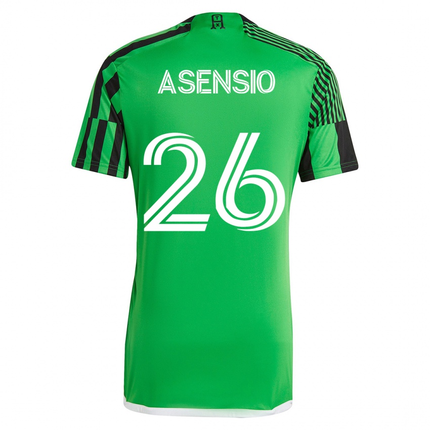 Mujer Camiseta Charlie Asensio #26 Verde Negro 1ª Equipación 2023/24 La Camisa Argentina