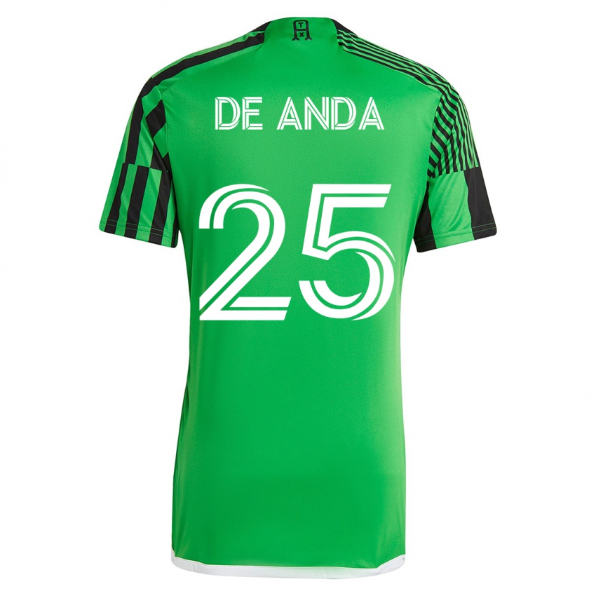 Mujer Camiseta Anthony De Anda #25 Verde Negro 1ª Equipación 2023/24 La Camisa Argentina