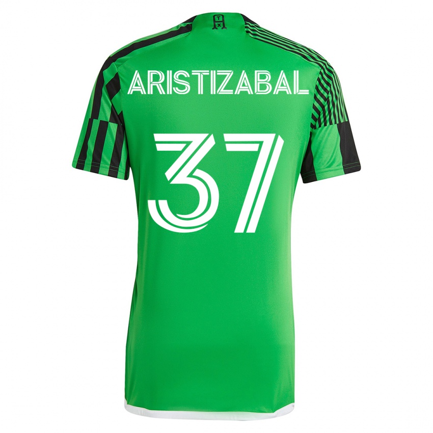 Mujer Camiseta Nicolas Aristizabal #37 Verde Negro 1ª Equipación 2023/24 La Camisa Argentina