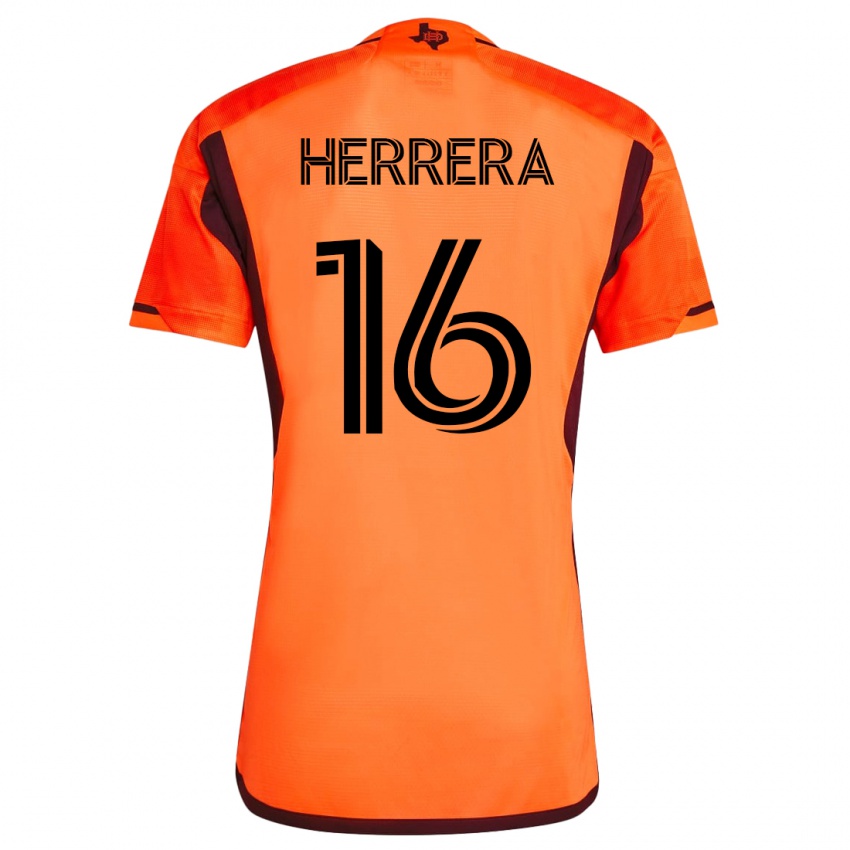 Mujer Camiseta Hector Herrera #16 Naranja 1ª Equipación 2023/24 La Camisa Argentina