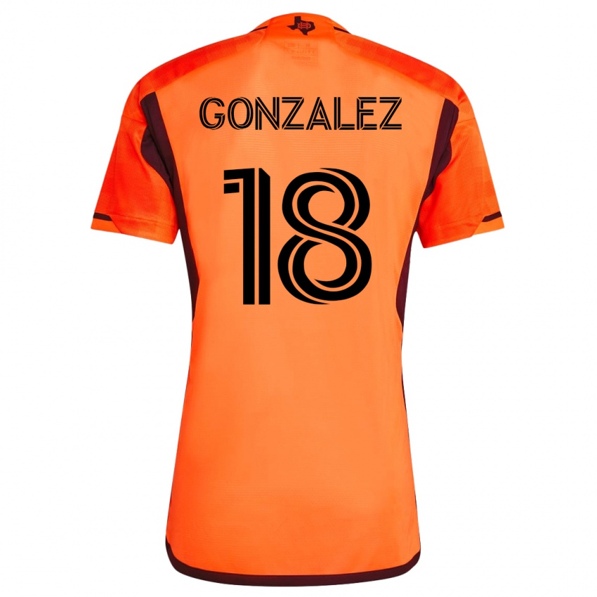 Mujer Camiseta Diego Gonzalez #18 Naranja 1ª Equipación 2023/24 La Camisa Argentina