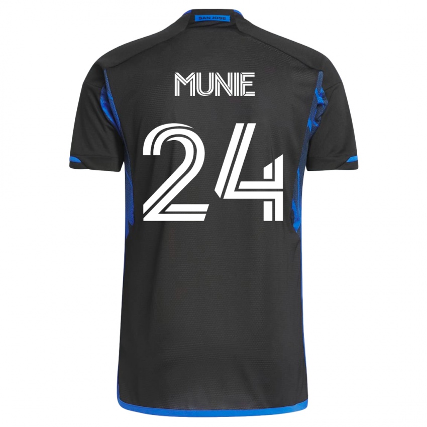 Mujer Camiseta Daniel Munie #24 Azul Negro 1ª Equipación 2023/24 La Camisa Argentina