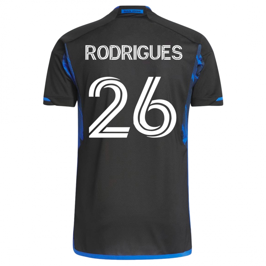 Mujer Camiseta Rodrigues #26 Azul Negro 1ª Equipación 2023/24 La Camisa Argentina