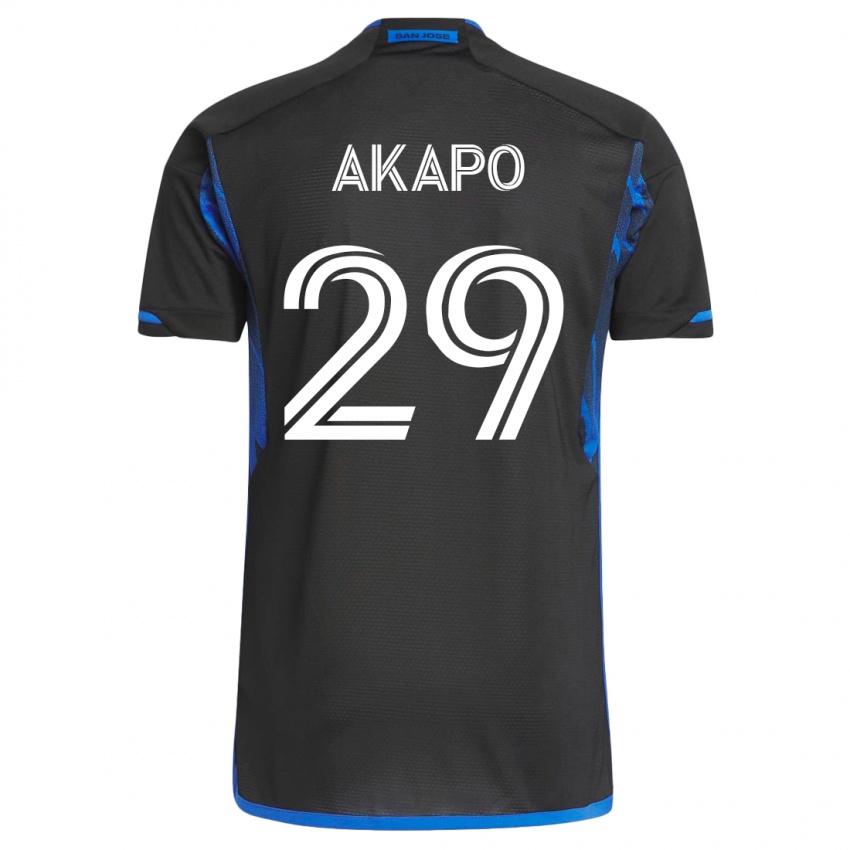 Mujer Camiseta Carlos Akapo #29 Azul Negro 1ª Equipación 2023/24 La Camisa Argentina