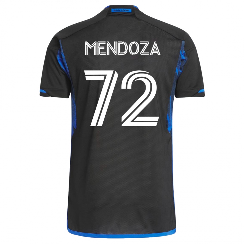 Mujer Camiseta Edwyn Mendoza #72 Azul Negro 1ª Equipación 2023/24 La Camisa Argentina