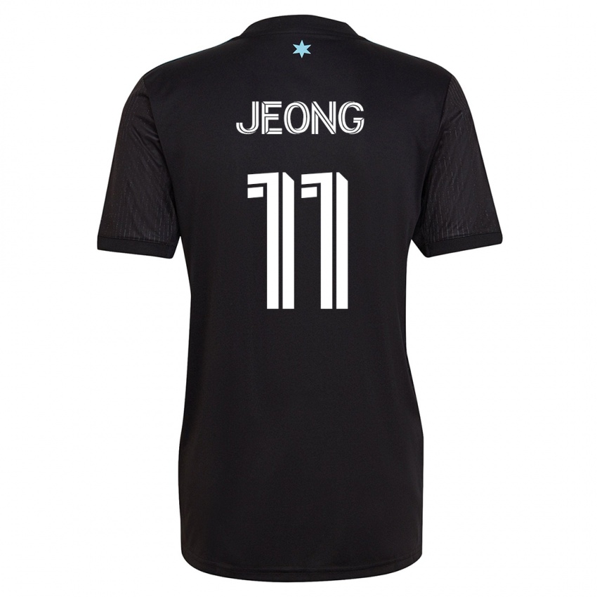 Mujer Camiseta Sang-Bin Jeong #11 Negro 1ª Equipación 2023/24 La Camisa Argentina
