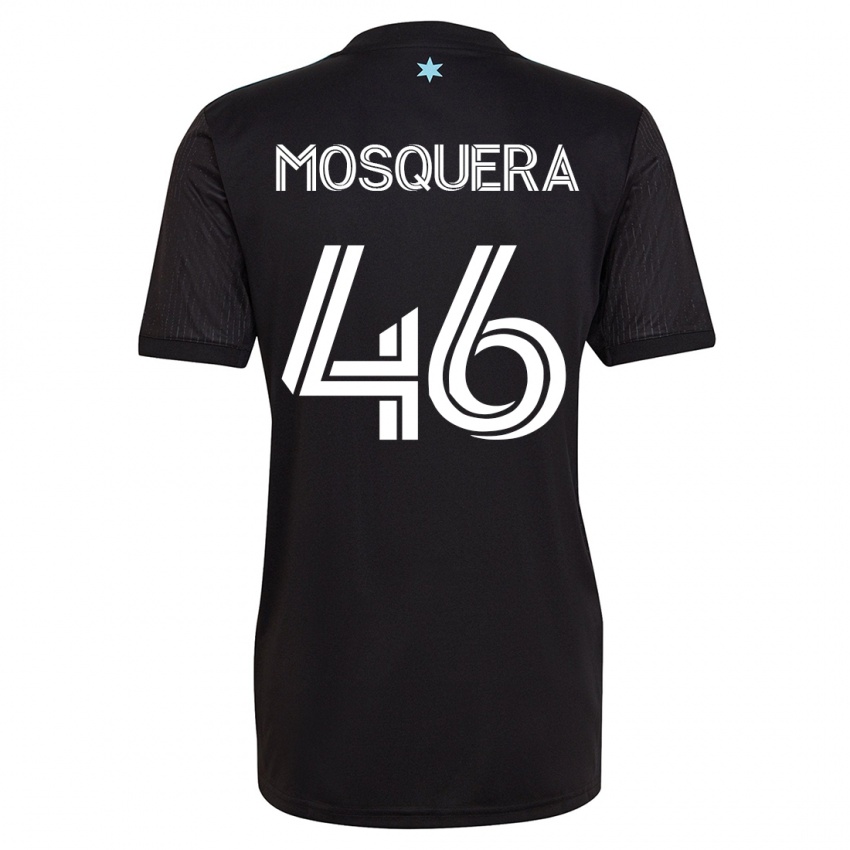 Mujer Camiseta Juan Camilo Mosquera #46 Negro 1ª Equipación 2023/24 La Camisa Argentina