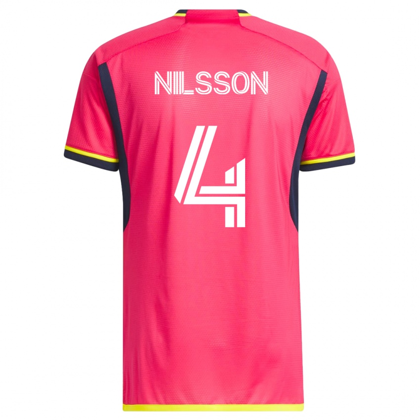 Mujer Camiseta Joakim Nilsson #4 Rosa 1ª Equipación 2023/24 La Camisa Argentina