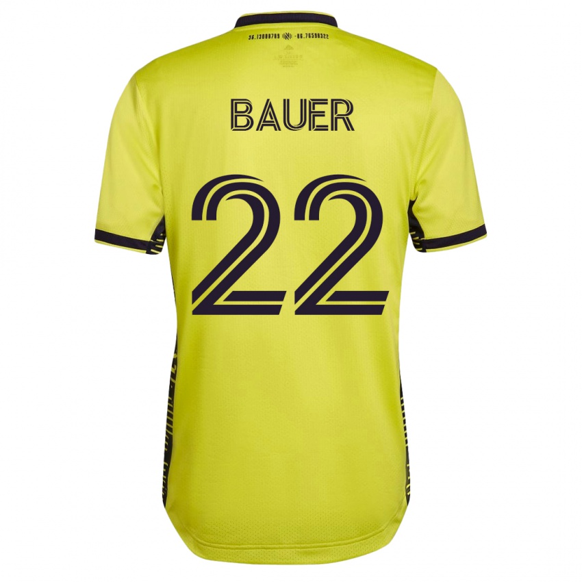 Mujer Camiseta Josh Bauer #22 Amarillo 1ª Equipación 2023/24 La Camisa Argentina
