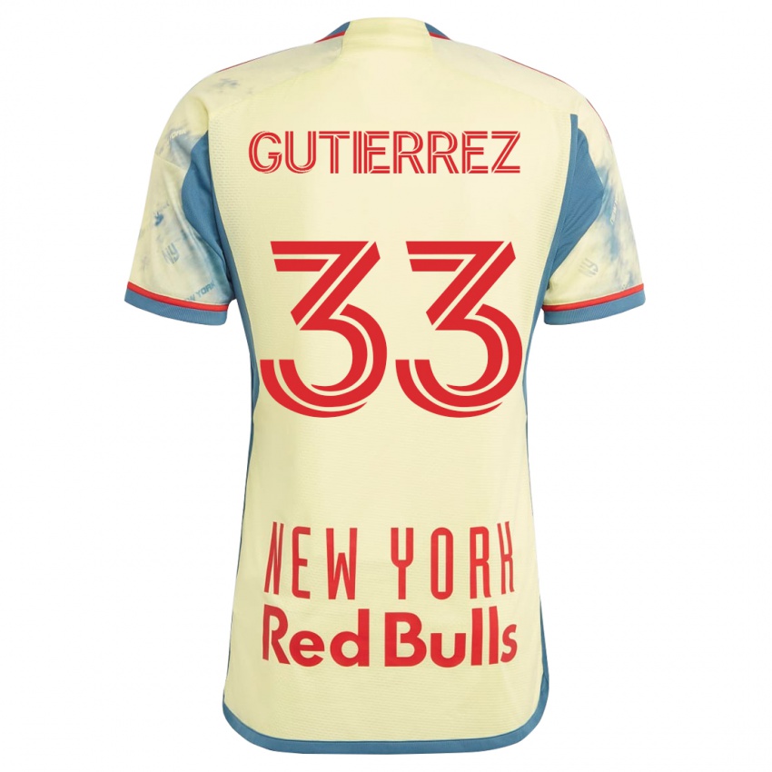 Mujer Camiseta Juan Gutierrez #33 Amarillo 1ª Equipación 2023/24 La Camisa Argentina