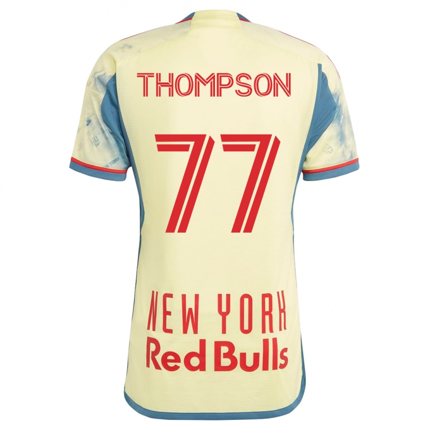 Mujer Camiseta Amos Shapiro-Thompson #77 Amarillo 1ª Equipación 2023/24 La Camisa Argentina