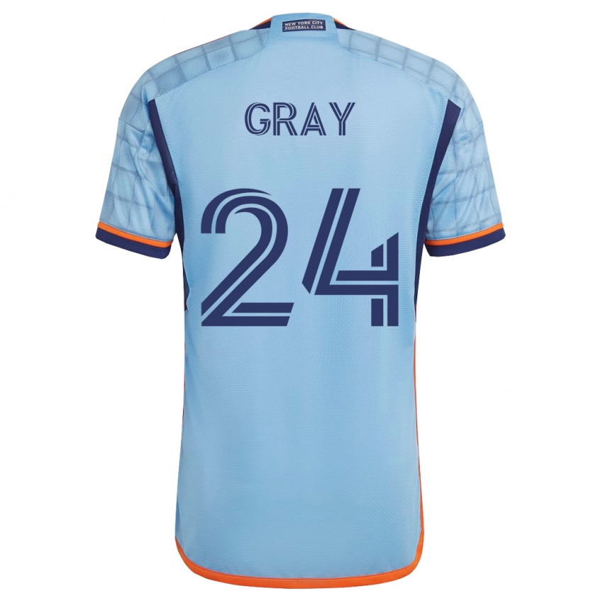 Mujer Camiseta Tayvon Gray #24 Azul 1ª Equipación 2023/24 La Camisa Argentina
