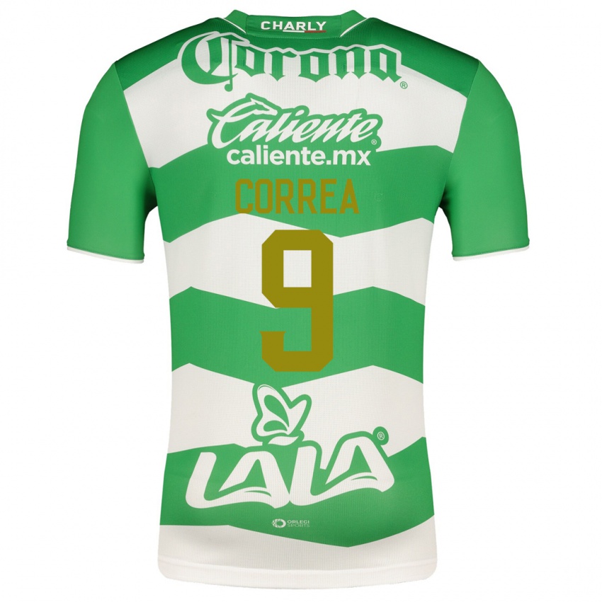 Mujer Camiseta Javier Correa #9 Verde 1ª Equipación 2023/24 La Camisa Argentina