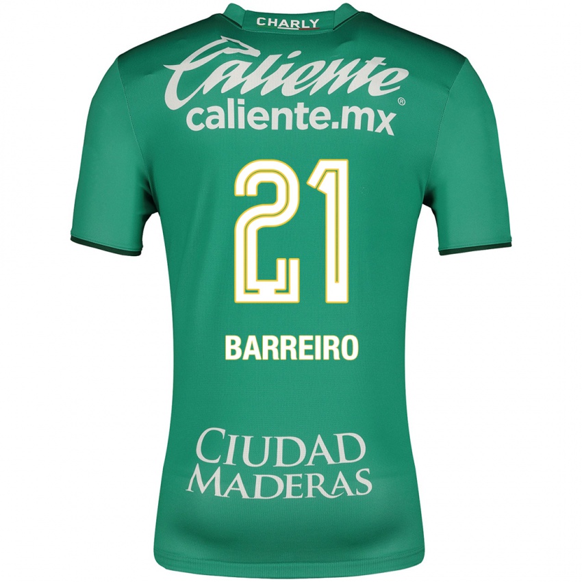 Mujer Camiseta Stiven Barreiro #21 Verde 1ª Equipación 2023/24 La Camisa Argentina