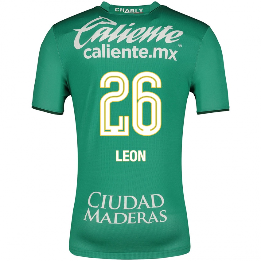 Mujer Camiseta Armando León #26 Verde 1ª Equipación 2023/24 La Camisa Argentina