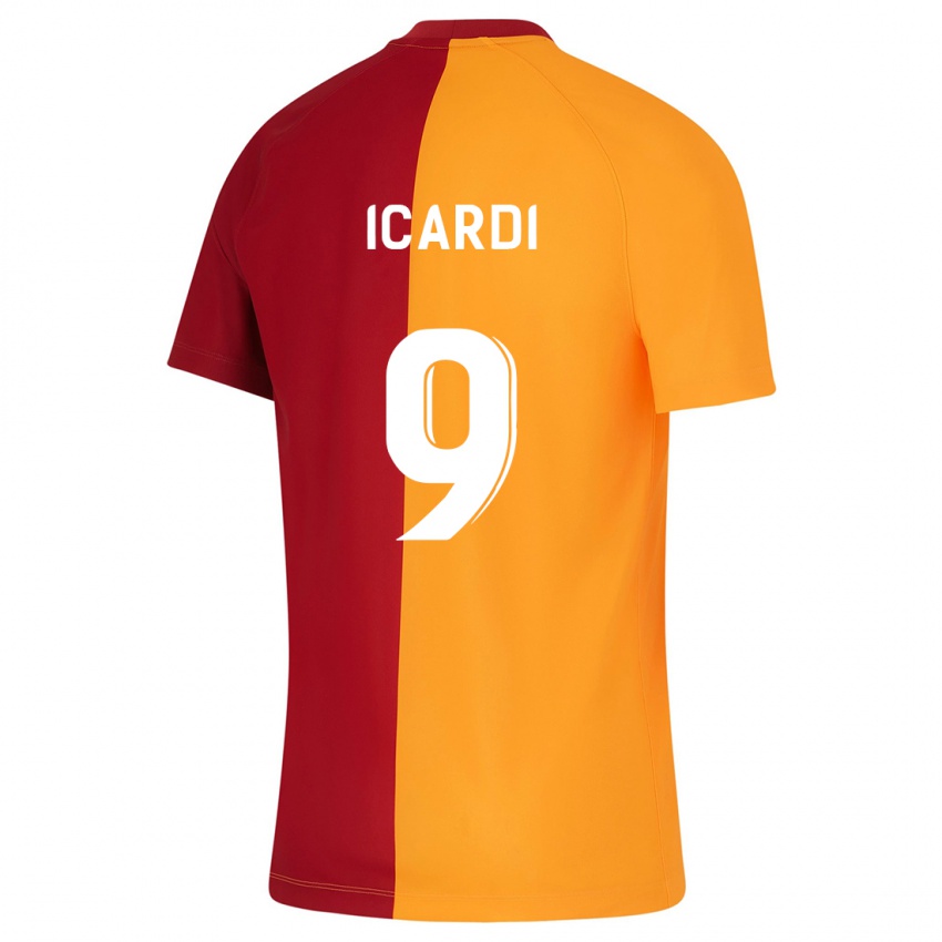 Mujer Camiseta Mauro Icardi #9 Naranja 1ª Equipación 2023/24 La Camisa Argentina