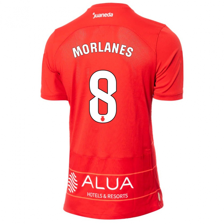 Mujer Camiseta Manu Morlanes #8 Rojo 1ª Equipación 2023/24 La Camisa Argentina