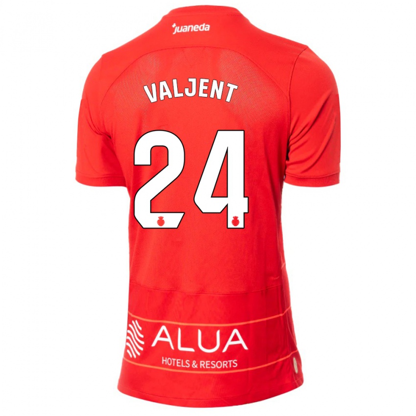 Mujer Camiseta Martin Valjent #24 Rojo 1ª Equipación 2023/24 La Camisa Argentina