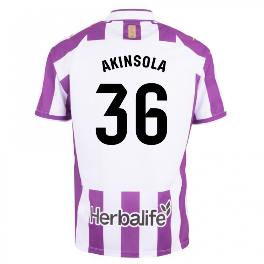 Mujer Camiseta Tunde Akinsola #36 Morado 1ª Equipación 2023/24 La Camisa Argentina