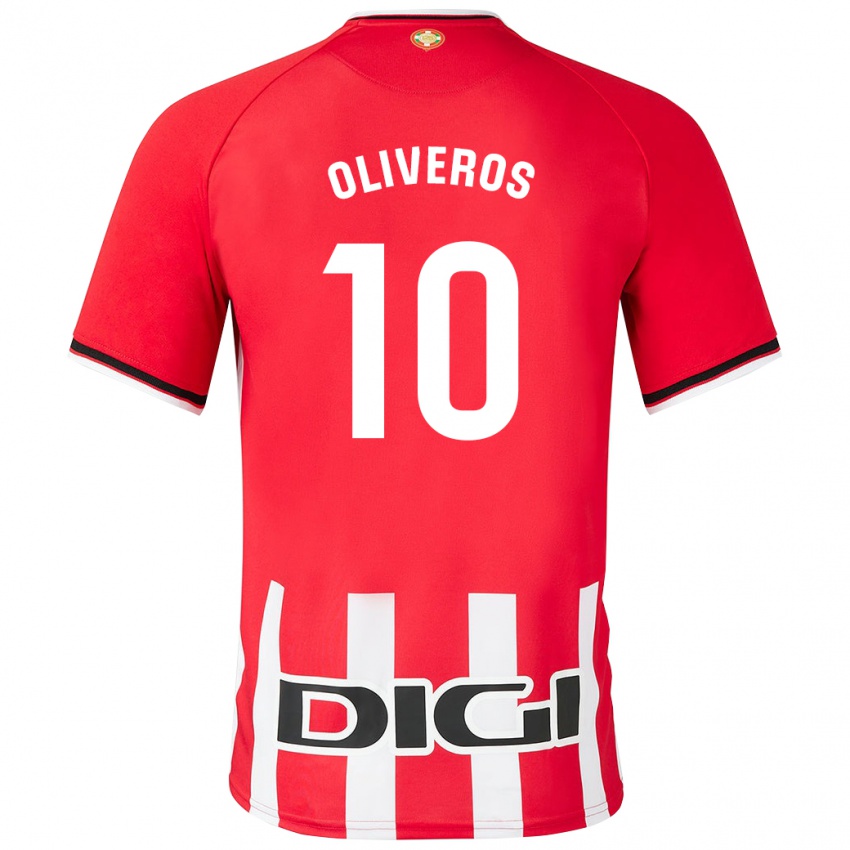 Mujer Camiseta Aimar Oliveros #10 Rojo 1ª Equipación 2023/24 La Camisa Argentina