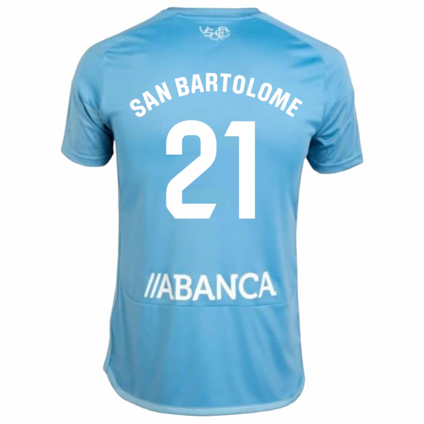 Mujer Camiseta Victor San Bartolome #21 Azul 1ª Equipación 2023/24 La Camisa Argentina