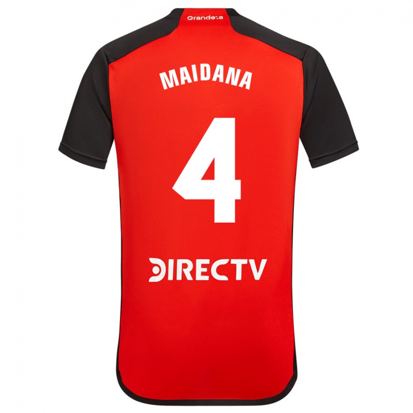 Mujer Camiseta Jonatan Maidana #4 Rojo 2ª Equipación 2023/24 La Camisa Argentina