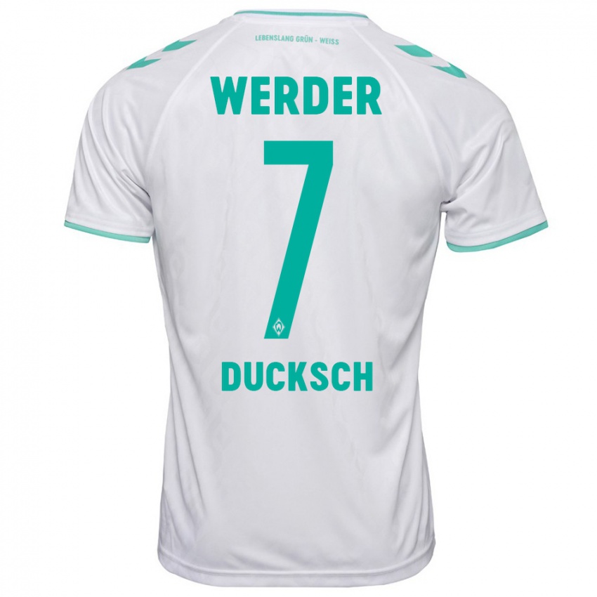 Mujer Camiseta Marvin Ducksch #7 Blanco 2ª Equipación 2023/24 La Camisa Argentina