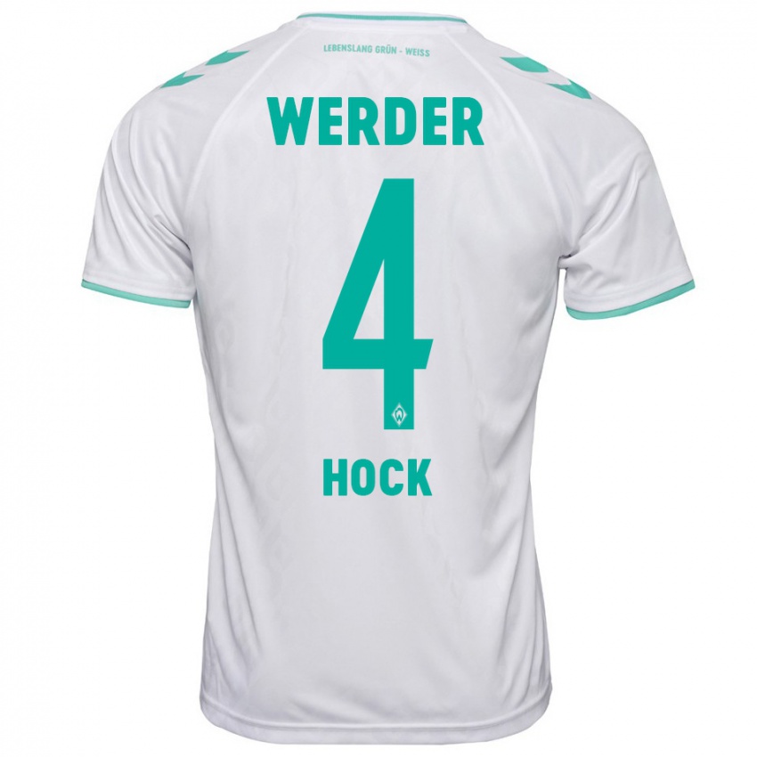 Mujer Camiseta Alexander Höck #4 Blanco 2ª Equipación 2023/24 La Camisa Argentina