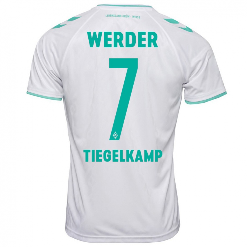 Mujer Camiseta Maximilian Tiegelkamp #7 Blanco 2ª Equipación 2023/24 La Camisa Argentina