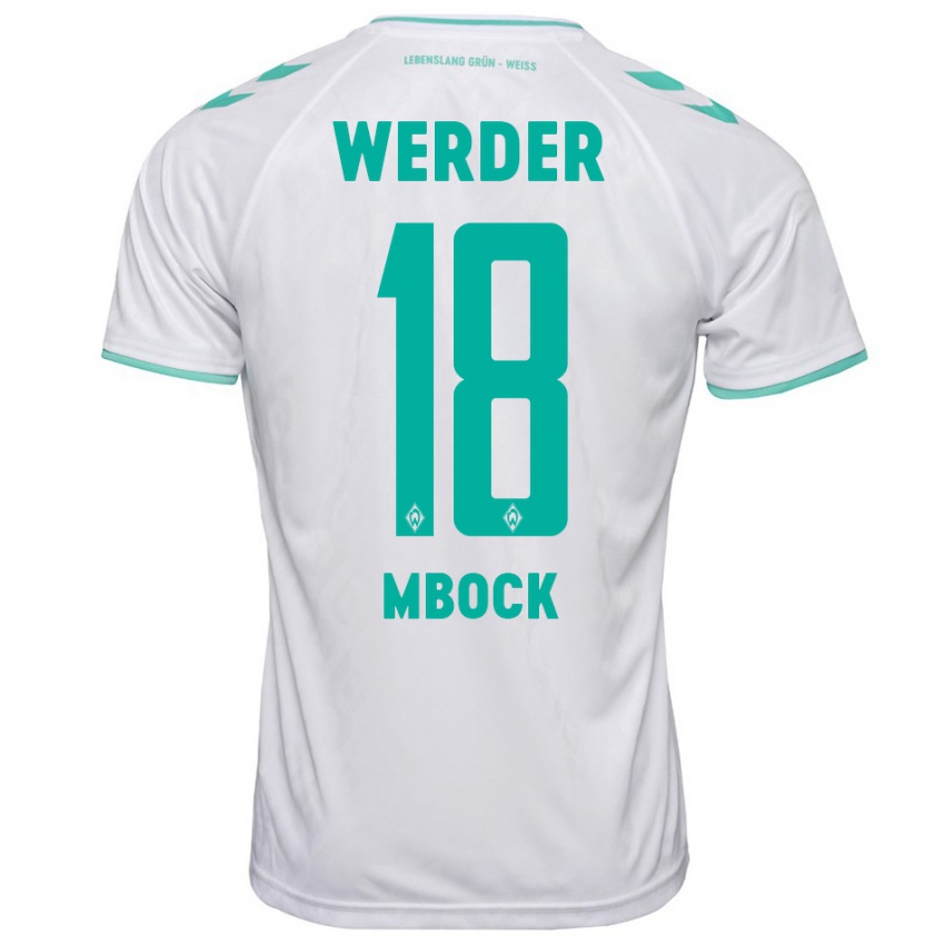 Mujer Camiseta Princewill Mbock #18 Blanco 2ª Equipación 2023/24 La Camisa Argentina