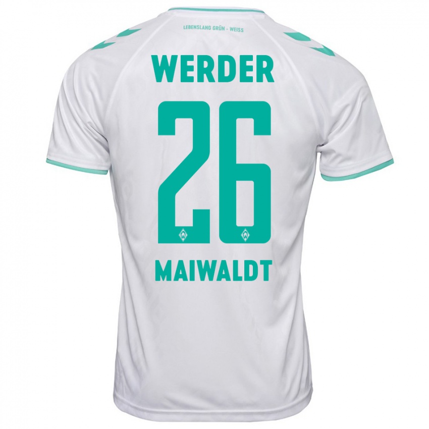 Mujer Camiseta Julius Maiwaldt #26 Blanco 2ª Equipación 2023/24 La Camisa Argentina