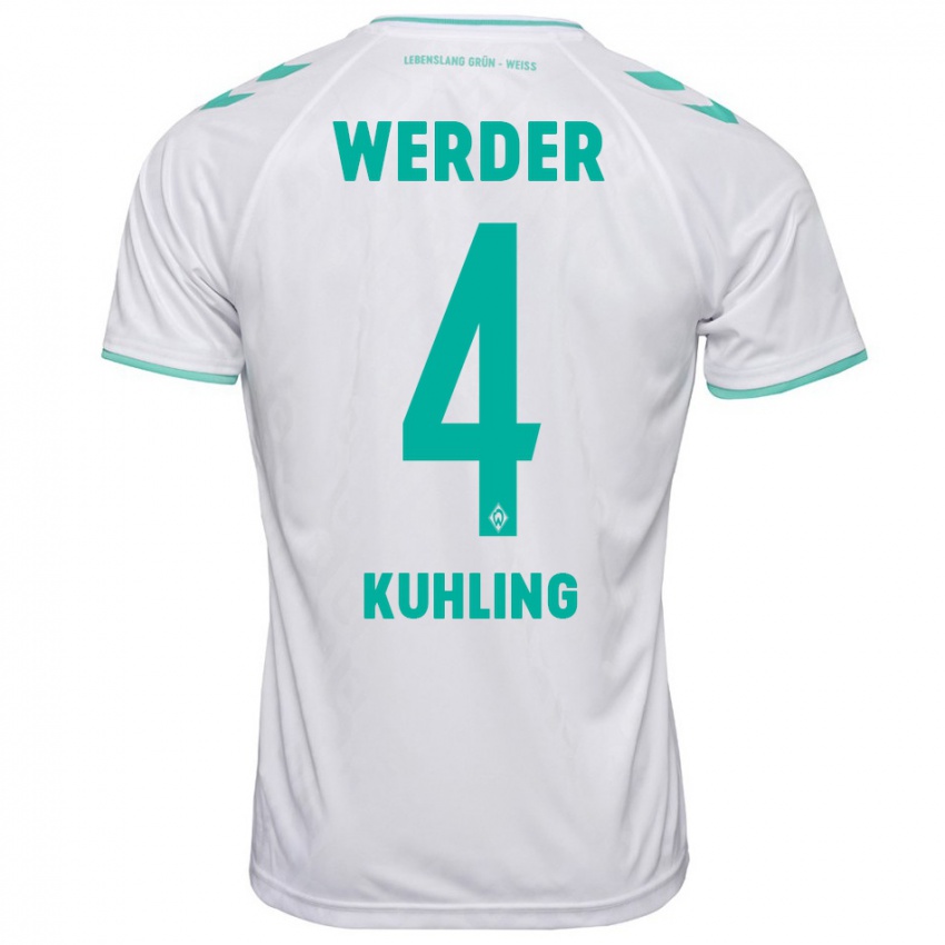 Mujer Camiseta Ole Kühling #4 Blanco 2ª Equipación 2023/24 La Camisa Argentina