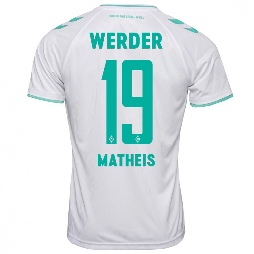 Mujer Camiseta Saskia Matheis #19 Blanco 2ª Equipación 2023/24 La Camisa Argentina