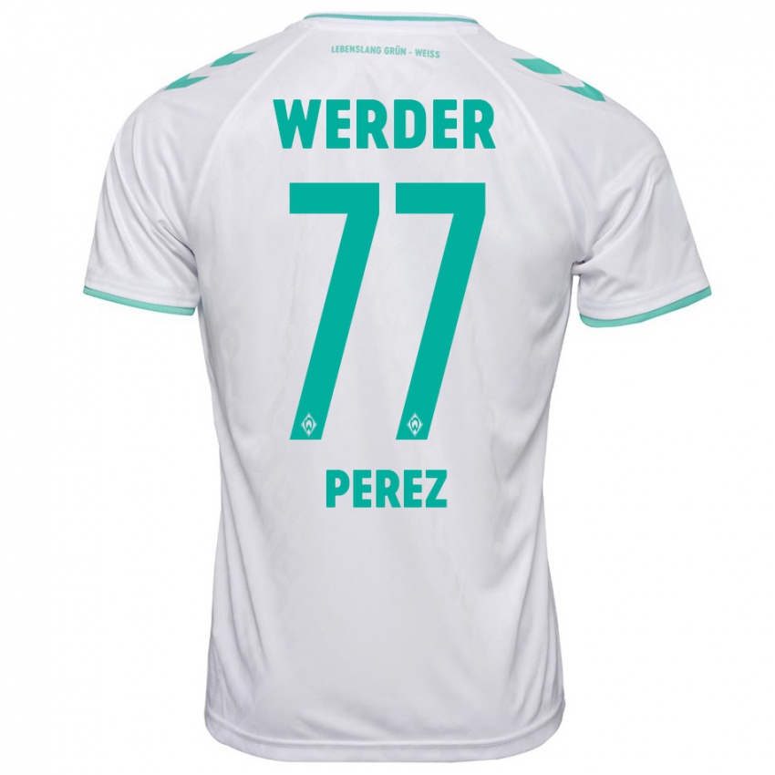 Mujer Camiseta Catalina Pérez Jaramillo #77 Blanco 2ª Equipación 2023/24 La Camisa Argentina