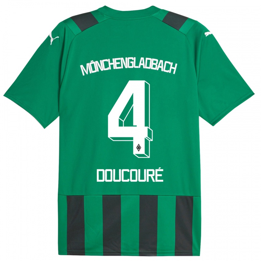 Mujer Camiseta Mamadou Doucoure #4 Verde Negro 2ª Equipación 2023/24 La Camisa Argentina